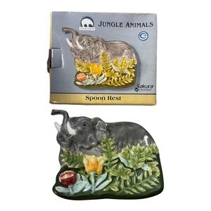 Jungle Animals Elephant Stephanie Stouffer Ceramic Spoon‎ Rest By Sakura Onieda